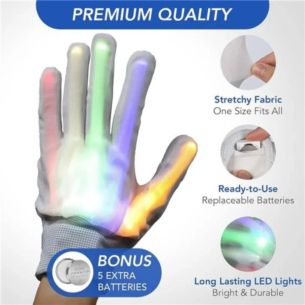 LED Glowing Gloves Sound Activated, Cool Boy Teen Toys Halloween Costume